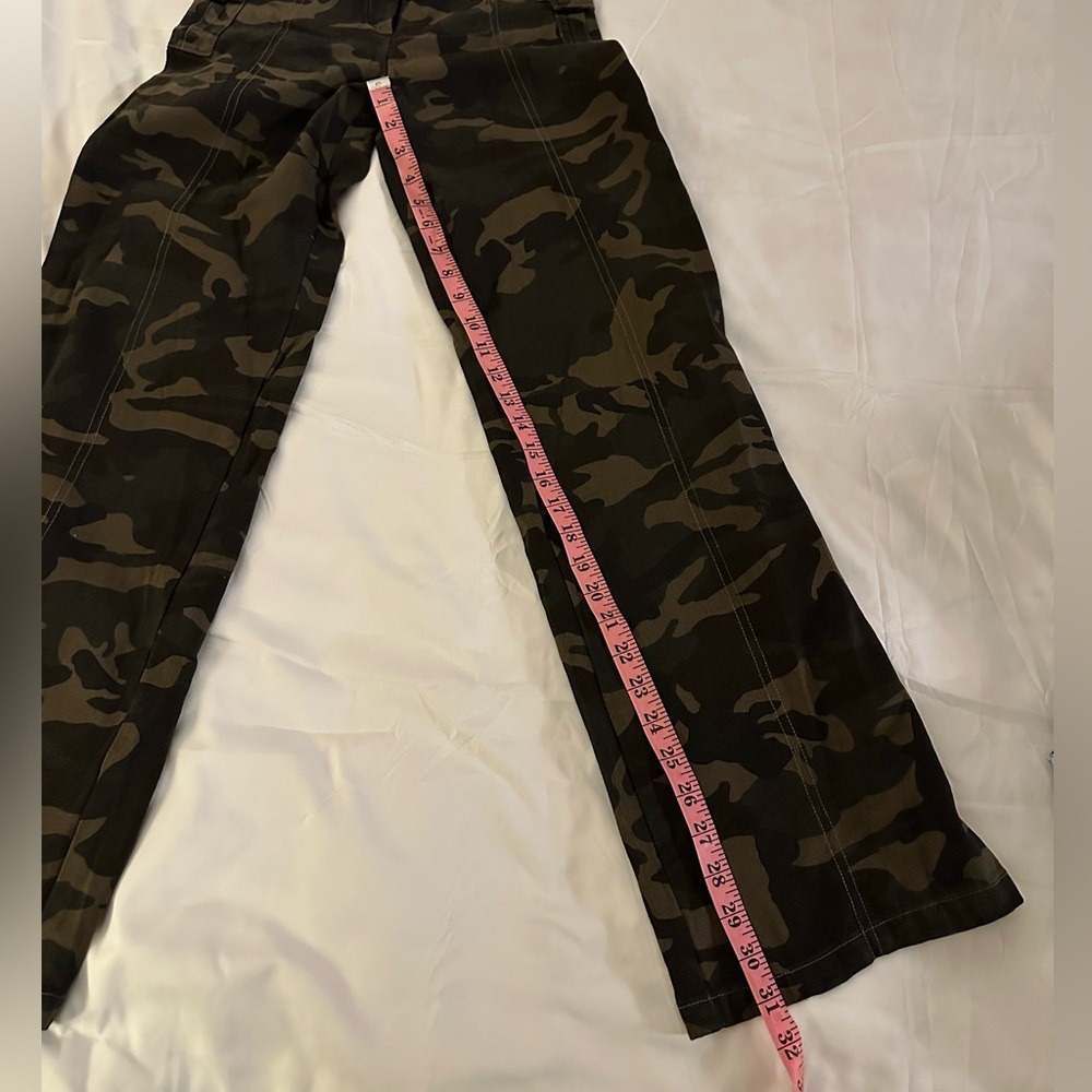 Green and Brown Flare Wide Leg Jeans - Picture 7 of 8